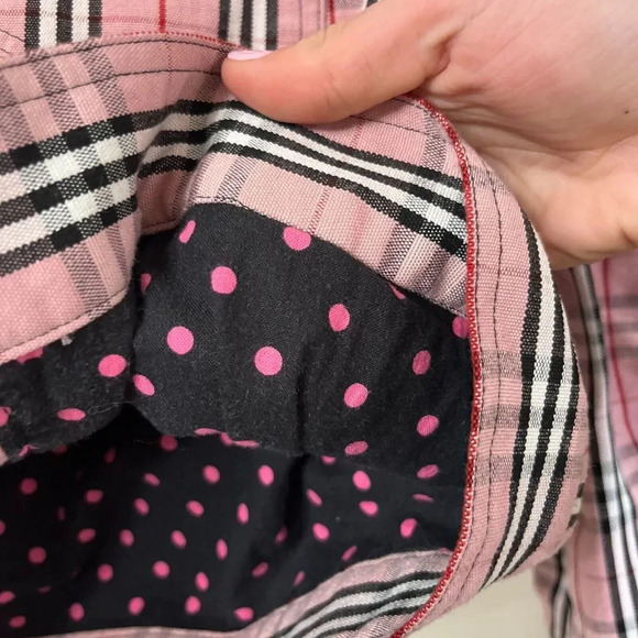 Vtg 90s Women Pink Black Jacket Button Up Medium Plaid Clueless Long Sleeve - Picture 5 of 8